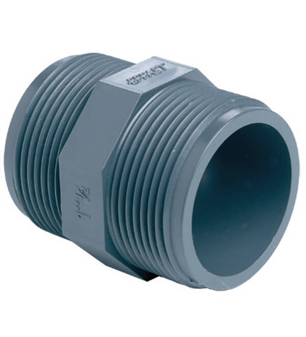 PVC Threaded nipple 2 x male thread 2"