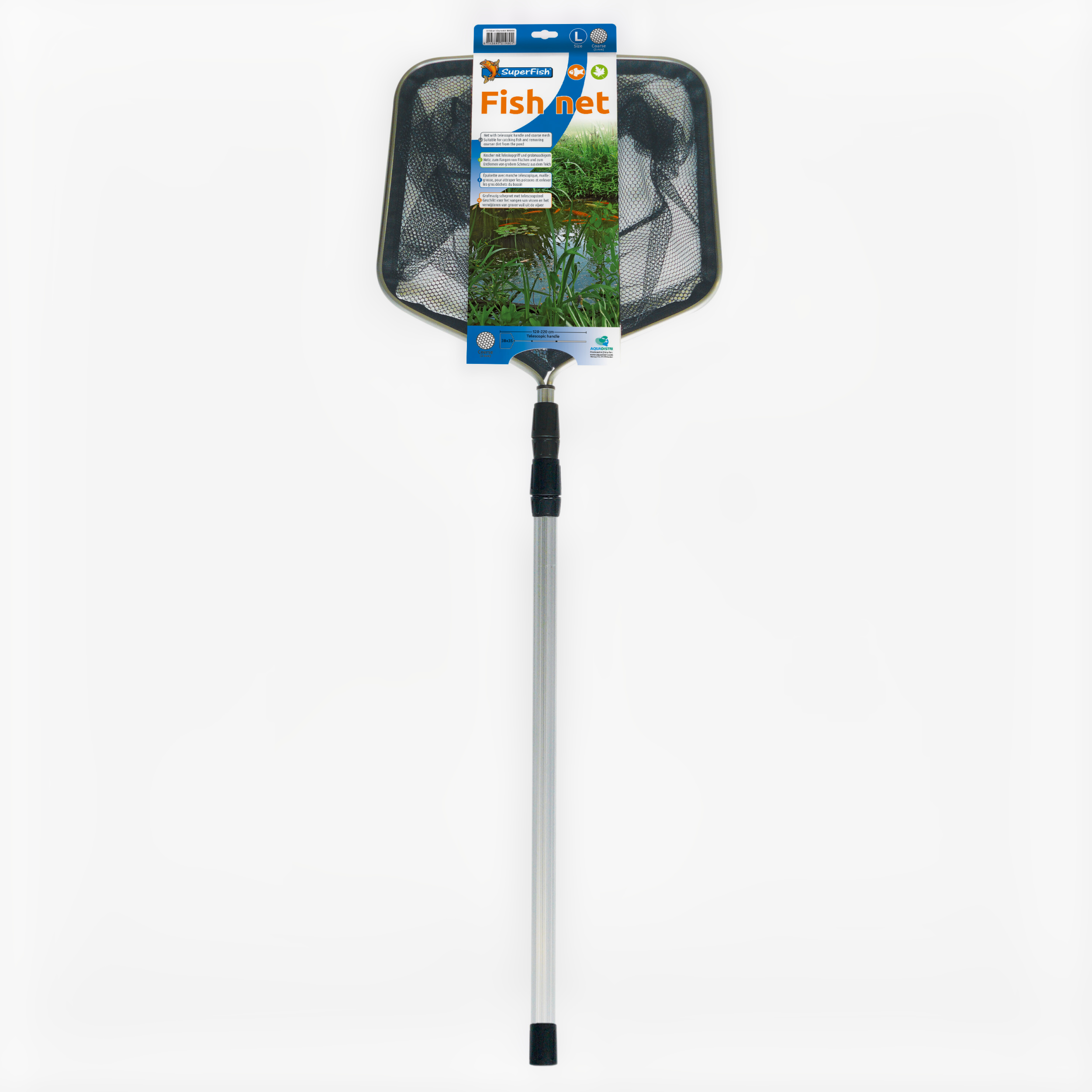 Coarse Mesh Pond Scoop Net 38x35cm - handle: 220cm